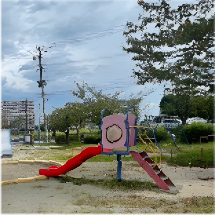 明野うぐいす公園の滑り台写真