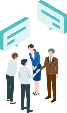 男女二人が話しているイラスト