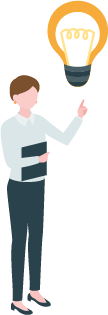 女性が閃いているイラスト